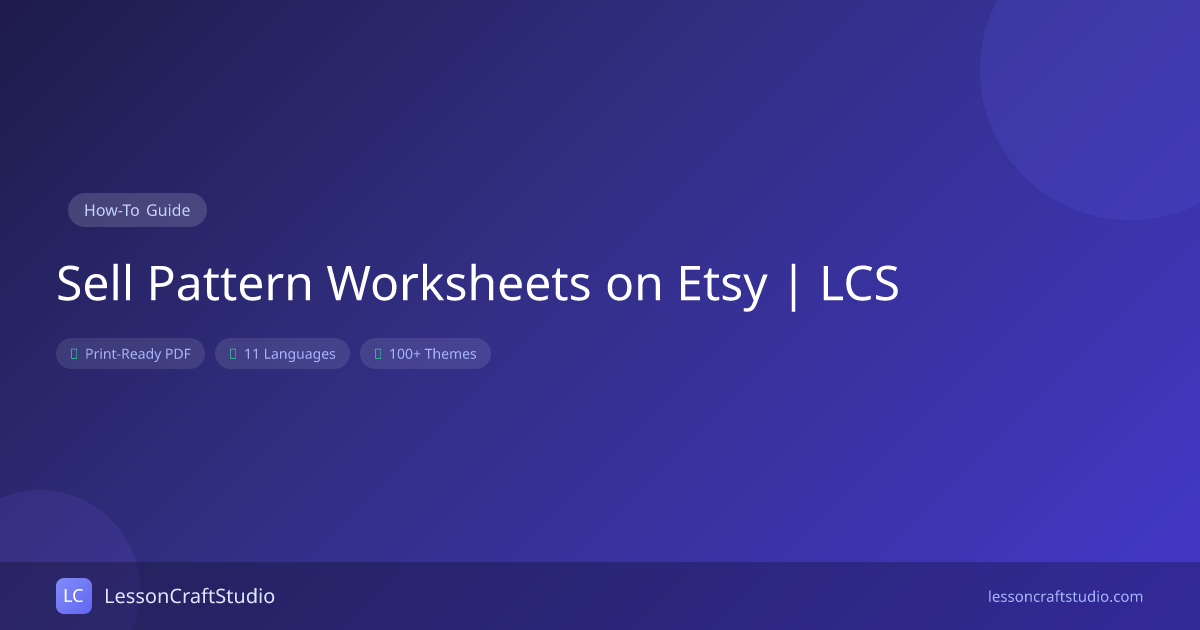 Sell Pattern Worksheets on Etsy | LCS