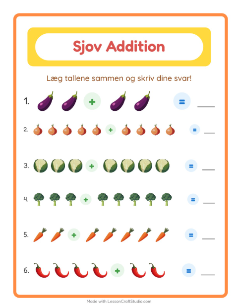 Plusopgaver – Grøntsager