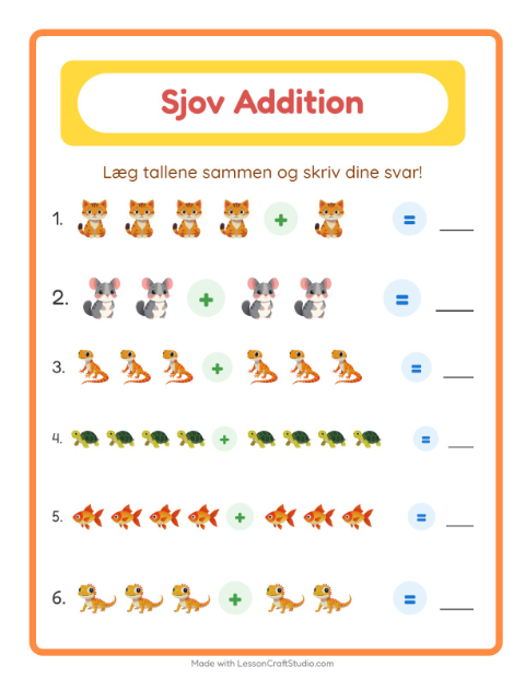 Plusopgaver – Kæledyr
