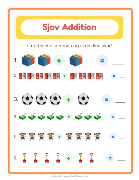 Plusopgaver – Legetøj