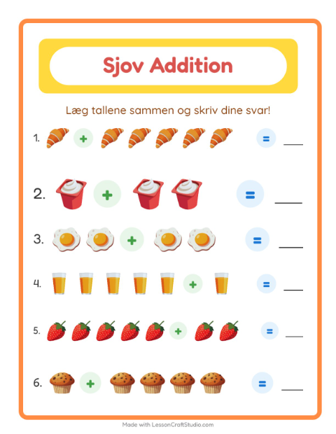 Plusopgaver – Morgenmad