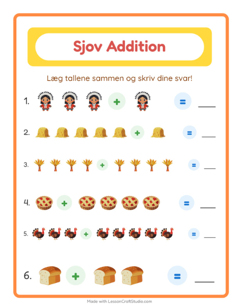 Plusopgaver – Thanksgiving