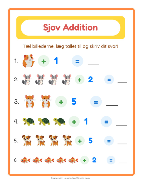 Plusopgaver – Kæledyr