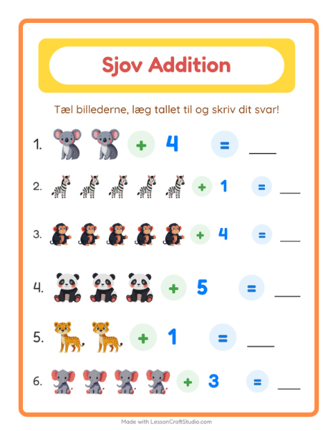 Plusopgaver – Zoodyr