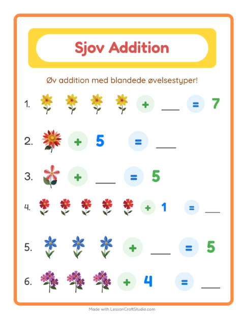 Plusopgaver – Blomster