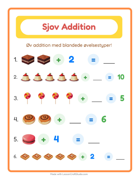 Plusopgaver – Desserter og slik