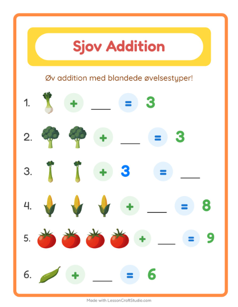 Plusopgaver – Grøntsager