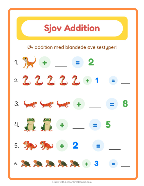 Plusopgaver – Krybdyr og padder