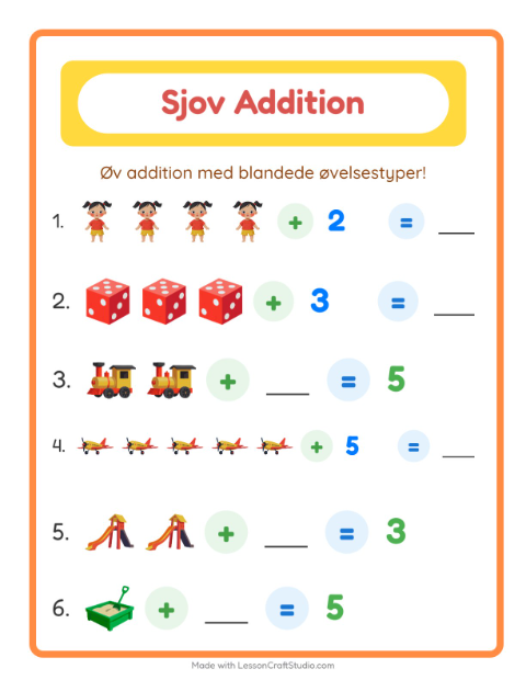 Plusopgaver – Legetøj