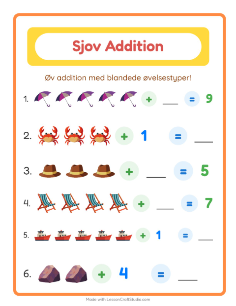 Plusopgaver – Strand