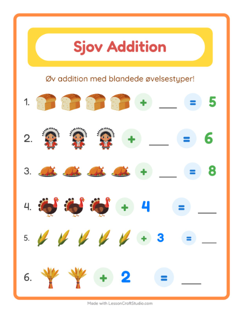 Plusopgaver – Thanksgiving