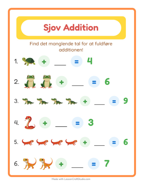 Plusopgaver – Krybdyr og padder