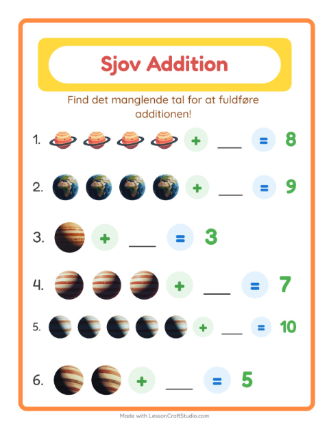 Plusopgaver – Rummet
