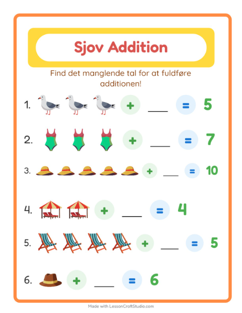 Plusopgaver – Strand