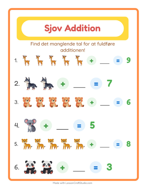 Plusopgaver – Zoodyr