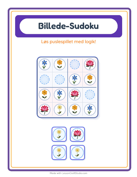 Sudoku let – Blomster