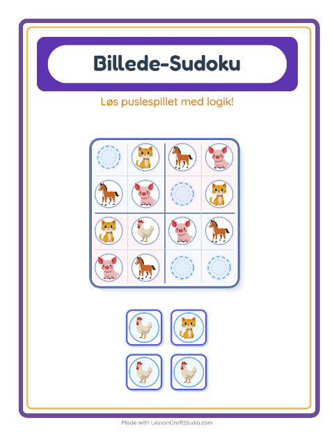 Sudoku let – Bondegårdsdyr