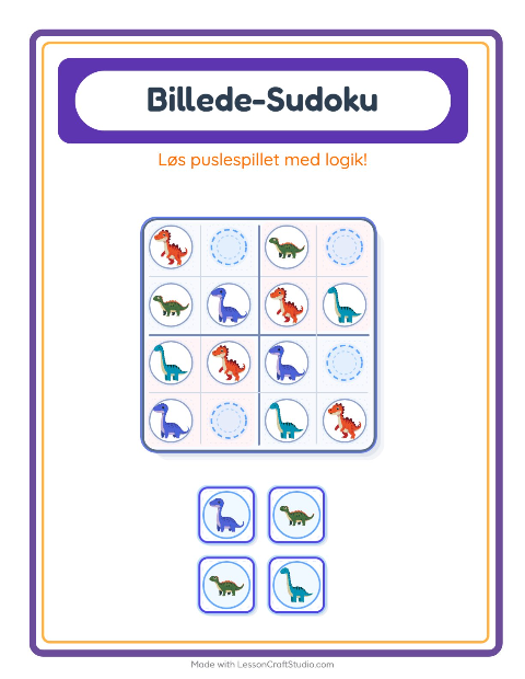 Sudoku let – Dinosaurer