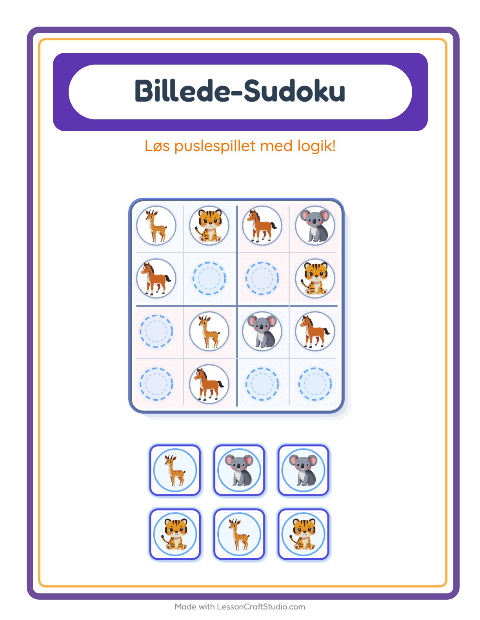 Sudoku mellem – Dyr
