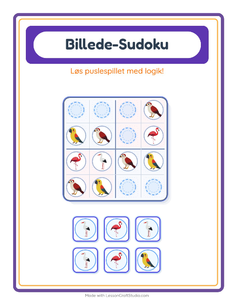 Sudoku mellem – Fugle 2