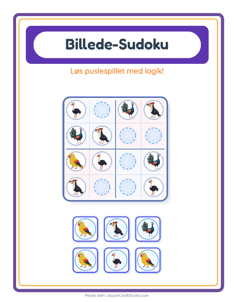 Sudoku mellem – Fugle