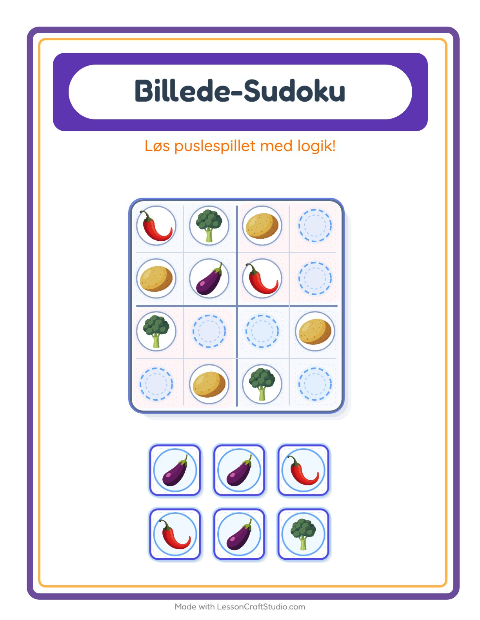 Sudoku mellem – Grøntsager