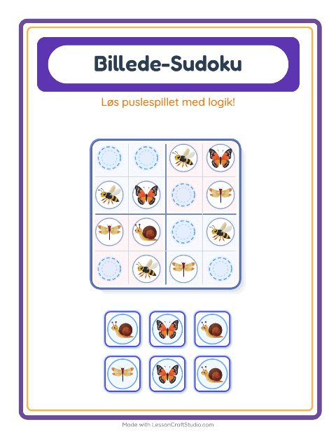Sudoku mellem – Insekter og kryb