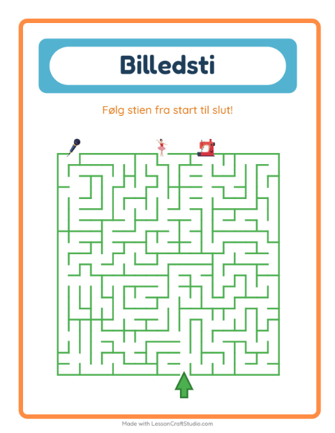 Forhåndsvisning af Billedvej-arbejdsark med Aktiviteter til Børnehaveklasse