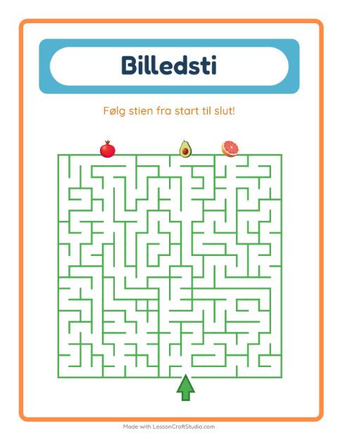 Forhåndsvisning af Vælg den rigtige vej: frugter – labyrintopgave til børnehaveklassen