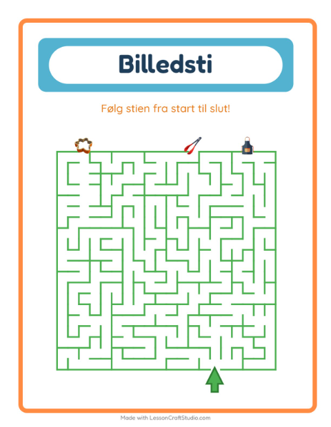 Forhåndsvisning af Vælg den rigtige vej: køkkenredskaber – labyrintopgave til børnehaveklassen