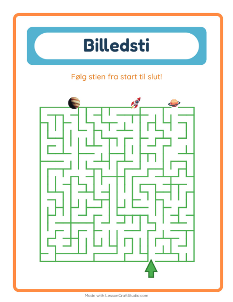 Forhåndsvisning af Vælg den rigtige vej: stjerner – labyrintopgave til børnehaveklassen