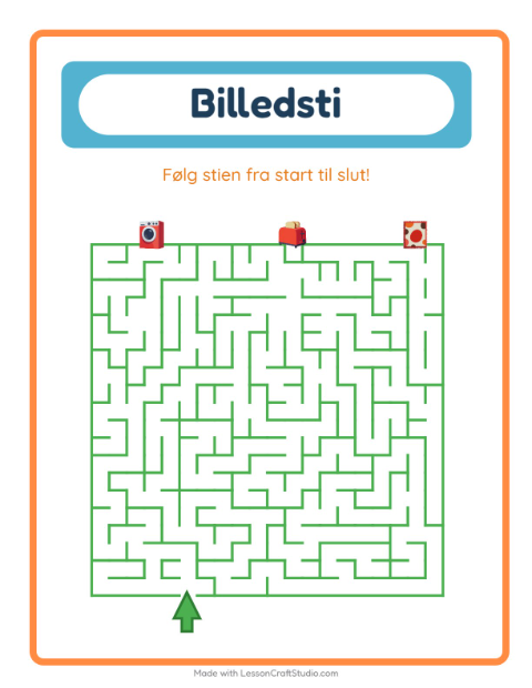 Forhåndsvisning af Vælg den rigtige vej: ting – labyrintopgave til børnehaveklassen