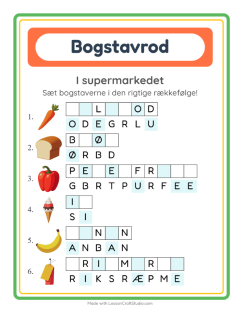Byg et ord – I supermarkedet