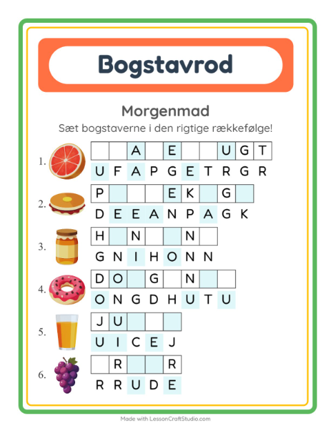 Byg et ord – Morgenmad