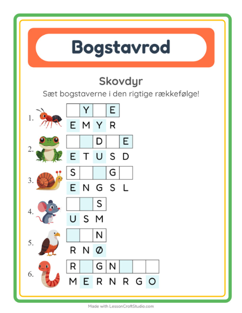 Byg et ord – Skovdyr