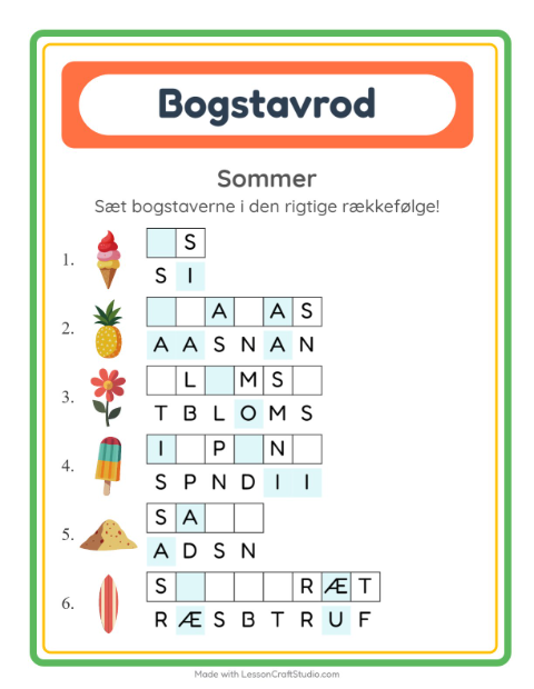 Byg et ord – Sommer
