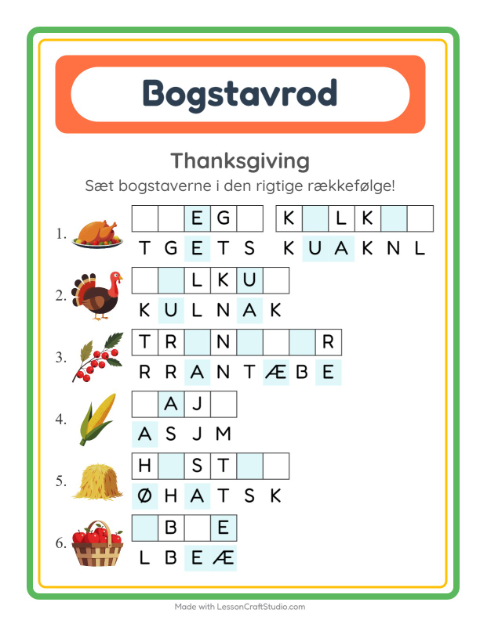 Byg et ord – Thanksgiving