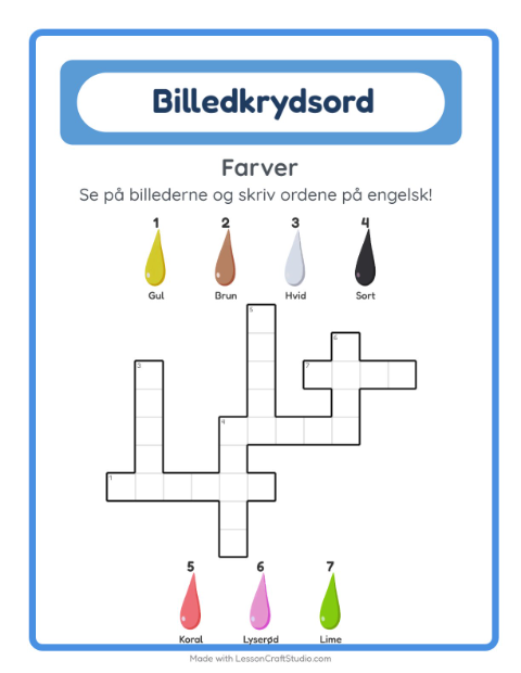 Engelsk billedkrydsord – Farver