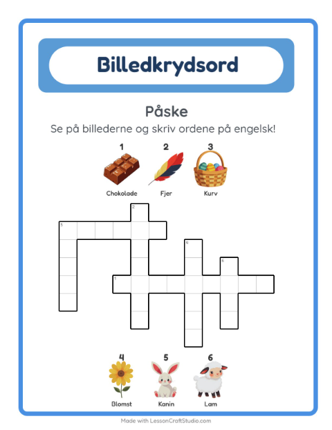 Engelsk billedkrydsord – Påske