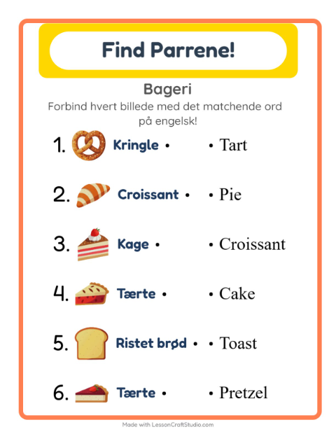 Engelsk billedmatch – Bageri
