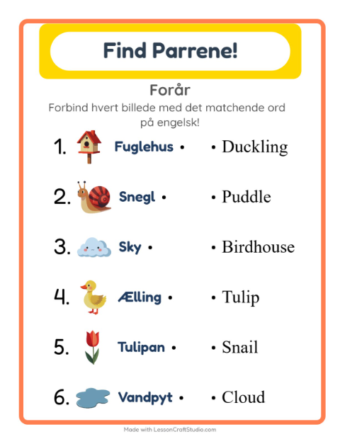 Engelsk billedmatch – Forår