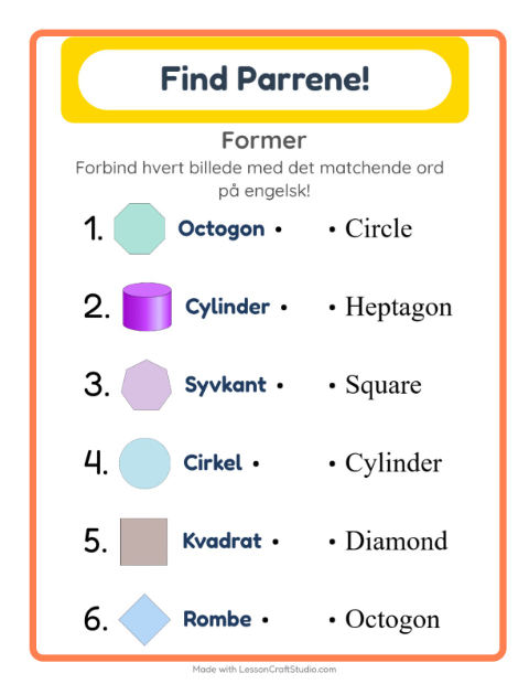 Engelsk billedmatch – Former