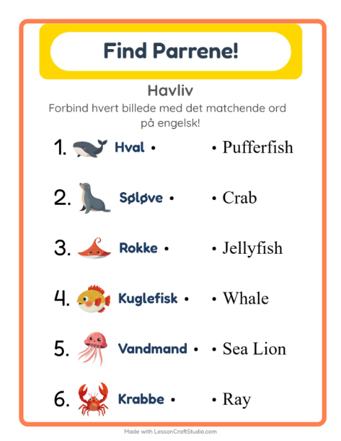Engelsk billedmatch – Havliv