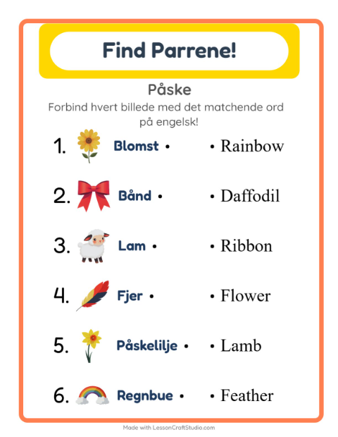 Engelsk billedmatch – Påske