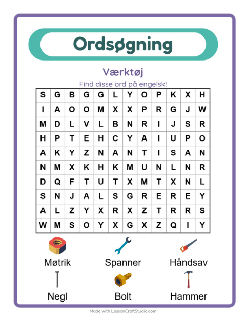 Engelsk ordsøgning – Værktøj