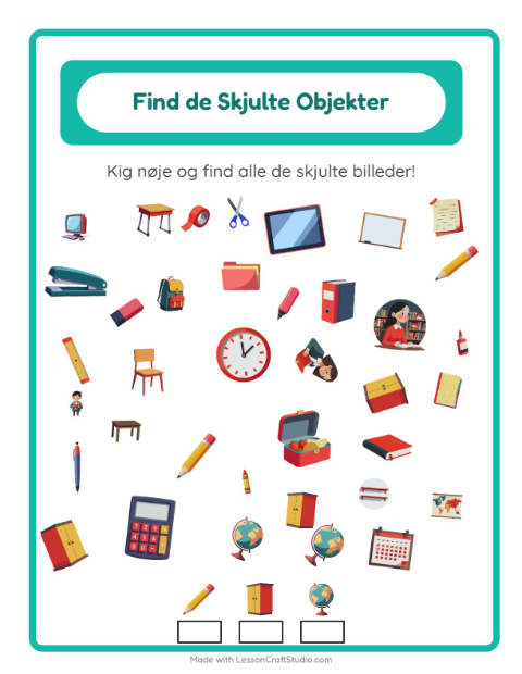 Find tingene – Klasseværelse