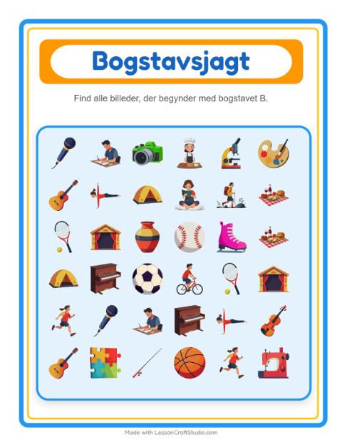 Find bogstavet – Aktiviteter