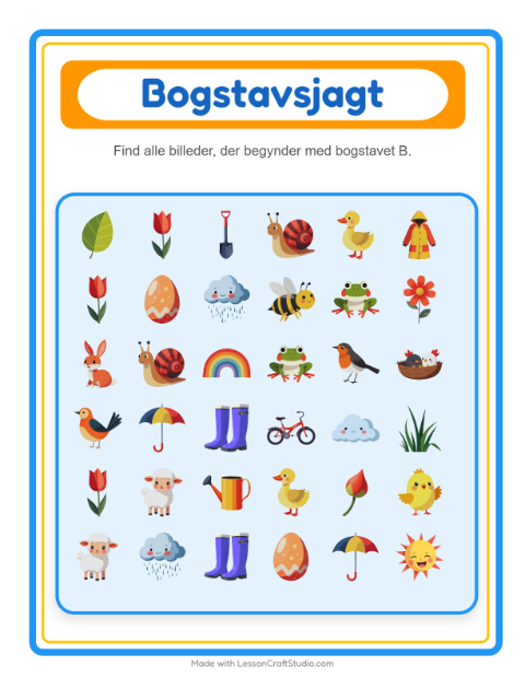 Forhåndsvisning af Find Og Tæl-arbejdsark med Forår til Børnehave