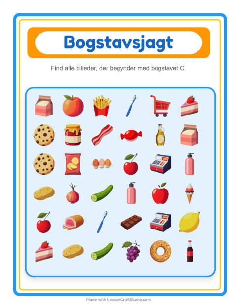 Forhåndsvisning af Find Og Tæl-arbejdsark med I supermarkedet til Børnehave