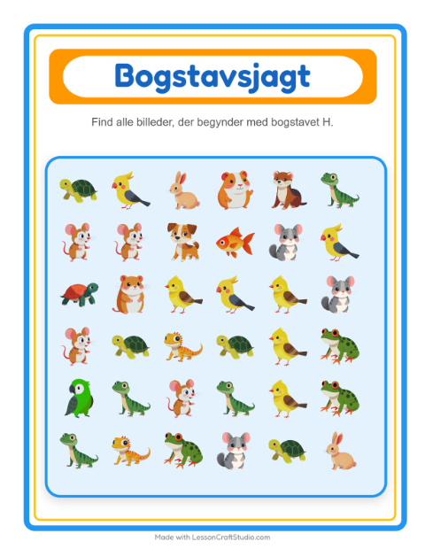 Find bogstavet – Kæledyr